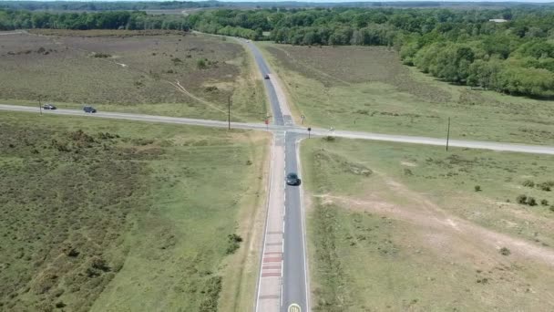 Ipley Crossroads Slow Flyby Drone — ストック動画