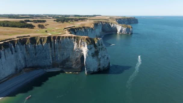 Cliffs Etretat France Seen — Stockvideo