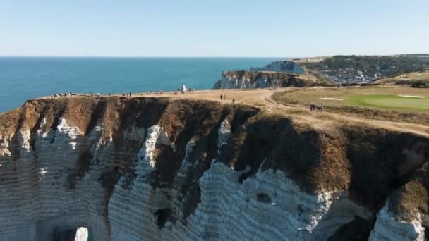 Cliffs Etretat France Seen — ストック動画