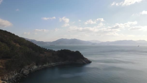 Hermosa Toma Aérea Del Condado Namhae Provincia Gyeongsang Corea Del — Vídeos de Stock