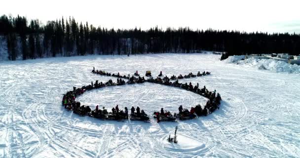 Alaska Schneemaschinenfahrt Für Krebs Petersville Alaska — Stockvideo