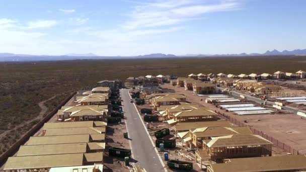 Vail Tucson Arizona New Home Planned Development Drone Backwards — Stock videók