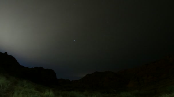 Nachtschlaf Der Sterne Süden Von Utah — Stockvideo