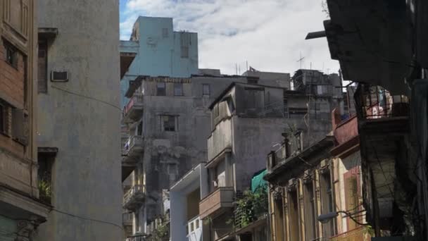 Балконы Апартаменты Гаване Куба — стоковое видео