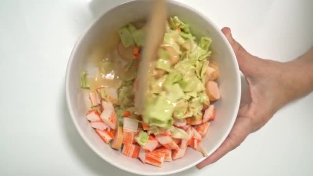 Mix Ingredient Making Okonomiyaki Japanese Pizza — Wideo stockowe