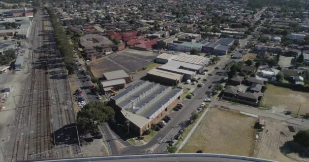 Static Perspective Aerial View Looking Shaped Intersection Meeting — Vídeo de Stock