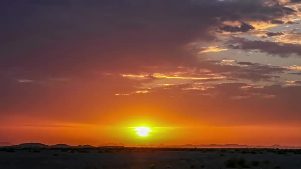 Timelapse Beautiful Set Setting Sahara Desert Morocco Cloudy Evening Sandy — Stok video