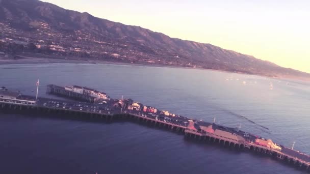 Molo Santa Barbara Zachodzie Słońca — Wideo stockowe