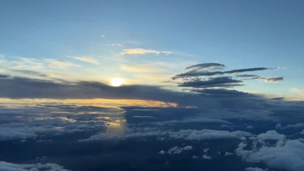 Nice Sunset Cockpit Some Winter Clouds Nice Colors — Stockvideo
