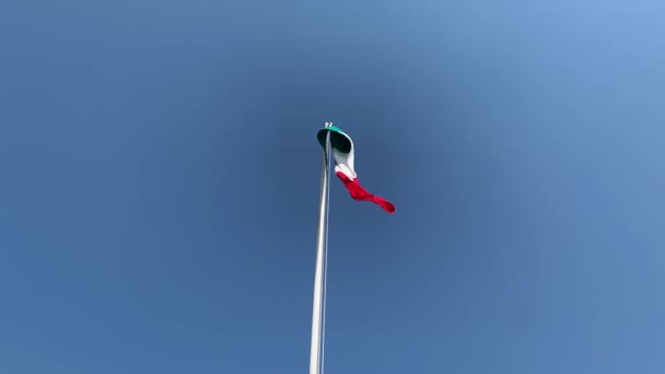 Mexican Flag Flag Pole Moving Light Breeze — Vídeo de stock