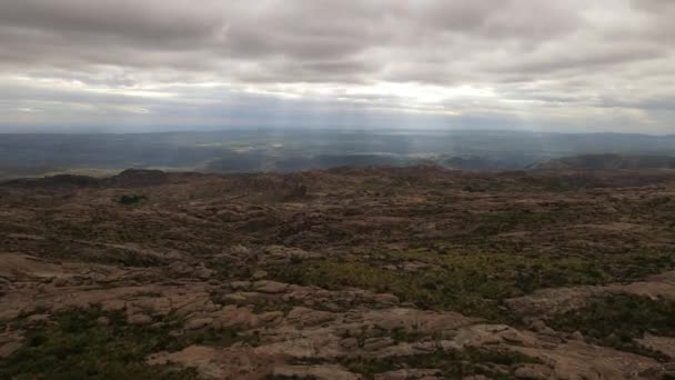 Drone Che Sorvola Area Montuosa Cordoba Argentina Anteriore Aereo — Video Stock