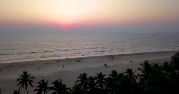 Eine Drohnenaufnahme Vom Strand Von Utorda South Goa Indien — Stockvideo