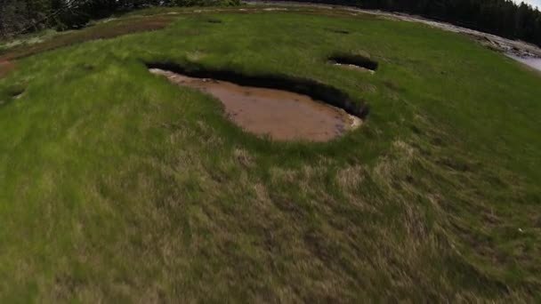 Smooth Slow Motion Drone Footage Maine Coast Flying Lush Green — Video Stock