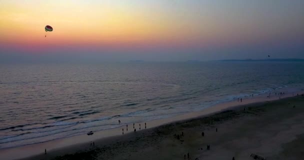 Drone Footage Utorda Beach South Goa India — Stockvideo