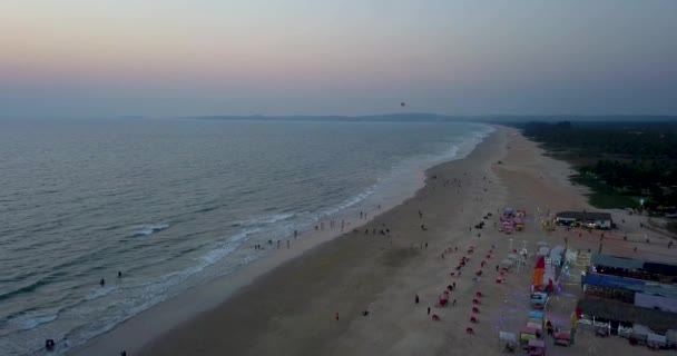 Drone Footage Beautiful Utorda Beach South Goa India — Video