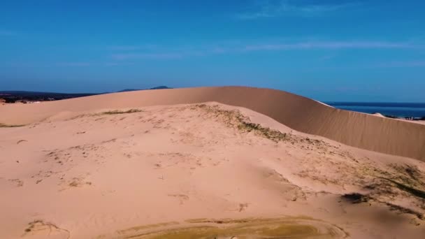 Lassú Légi Repülés Előre Homokdűnék Felett Mui Dinh Vietnam — Stock videók