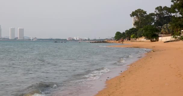 Bangsaray Beach Con Olas Calma Pattaya Tailandia Imagen Panorámica Fondo — Vídeos de Stock