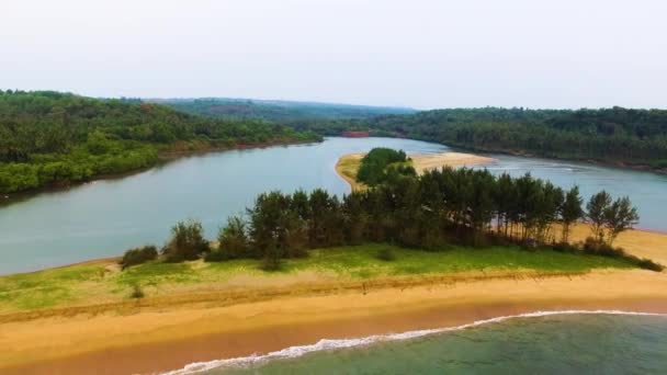 Drone Filmado Praia Galgibagh Sul Goa Índia — Vídeo de Stock