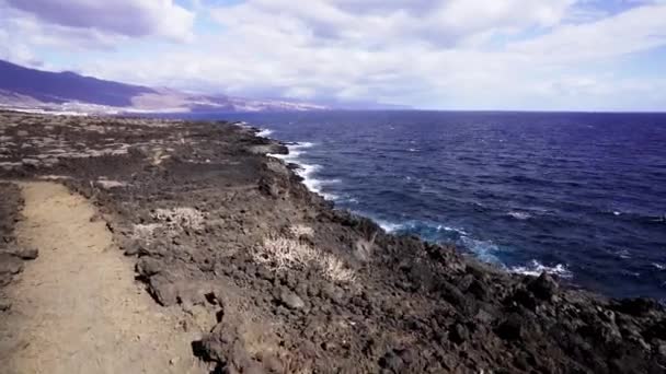 Volcano Cliff Wonders Tenerife Spain Gimbal Shot — Vídeo de Stock