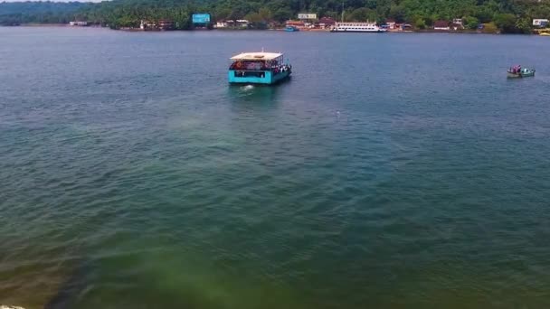 Krásný Záběr Řeku Panjim Severním Goa Indie — Stock video