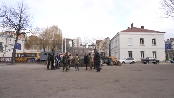 Batı Ukrayna Nın Vano Frankivsk Kentinde Yerel Bir Koordinasyon Grubu — Stok video
