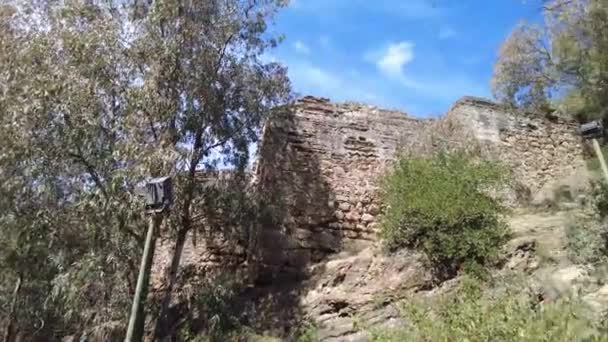 Looking Famous Castillo Gibralfaro Castle Malaga Beautiful Landscape Surrounding Old — Video Stock