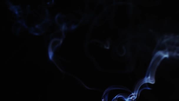 Abstract Blue Color Smoke Black Background Slow Motion Realistic Cloud — Video Stock