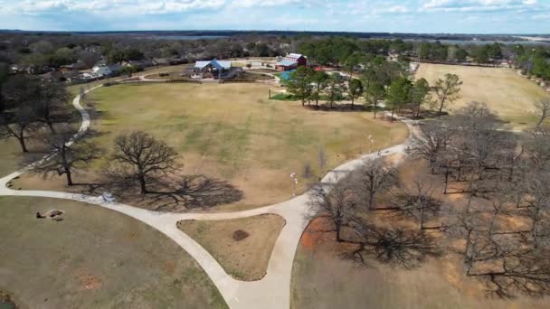 Aerial Video Splash Pad Double Tree Ranch Park Highland Village — Stock Video