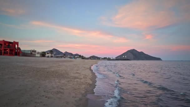 Dolly Out San Felipe Mexico Beach — стоковое видео