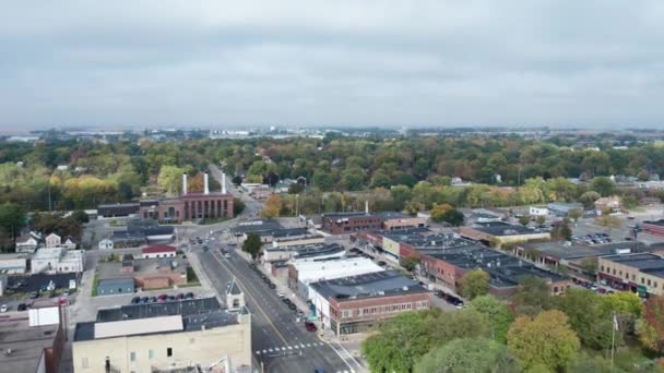 Fall Season Small Rural Town Midwest — Stok video