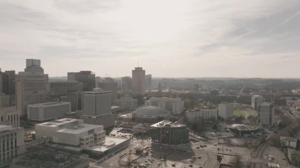 Wolno Obracające Się Zdjęcie Lotnicze Śródmieścia Nashville Południu — Wideo stockowe