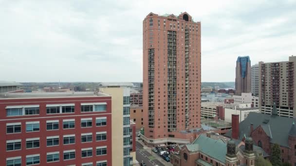 Drone Shot Condominium Downtown Paul Mississippi — Stockvideo