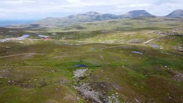 Drone Shot Plains Mountains Jmtland Suecia — Vídeos de Stock