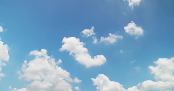 Χτίζοντας Σύννεφα Κίνησης Φουντωτά Χνουδωτά Λευκά Σύννεφα Παρέρχεται Χρόνος Αργά — Αρχείο Βίντεο
