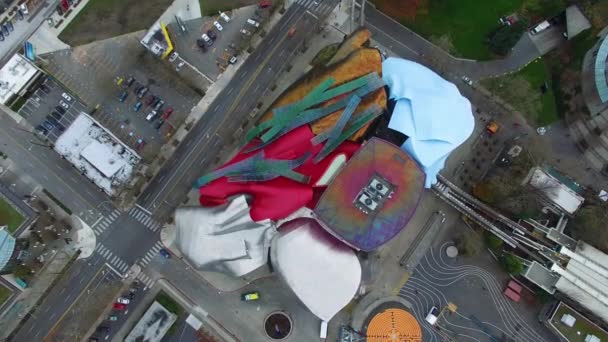 Overhead Anerial Seattle Experience Music Project Emp Circa 2016 — Stock video