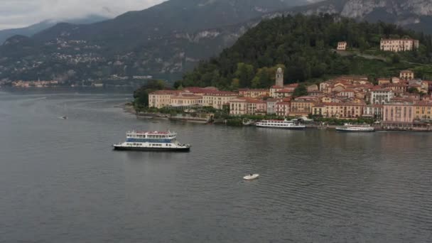 Bela Cidade Velha Borda Lago Como Itália — Vídeo de Stock