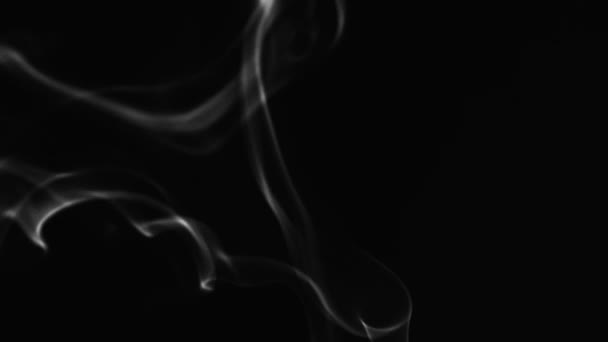 Realistický Oblak Kouře Racionálním Vzorem Abstraktní Černobílý Kouř Tmavém Pozadí — Stock video