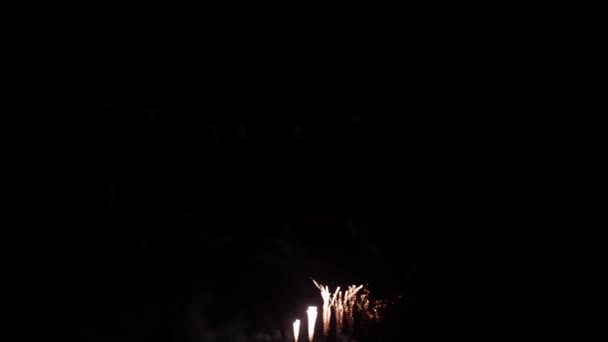 Beautiful Colorful Real Continue Fireworks Display Celebration New Year Eve — Vídeo de Stock