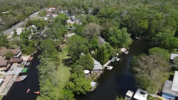 Rising Aerial Twisting Its Way Roger Park Weekend Weeki Wachee — Vídeo de Stock