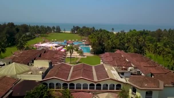 Drone Shot Star Resort Capturing Decorations Hindu Wedding South Goa — Wideo stockowe