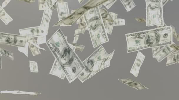 Dollars Falling Concept Business Success Inflation Money Printing Rendering Financial — Vídeo de Stock