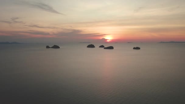 Belo Pôr Sol Sobre Oceano Koh Samui Tailândia Cinco Ilhas — Vídeo de Stock