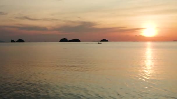 Belo Pôr Sol Sobre Oceano Koh Samui Tailândia Barco Visão — Vídeo de Stock
