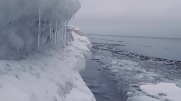 Klimawandel Nach Effekt Eisberg Der Ostsee Gestrandet — Stockvideo