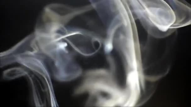 White Smoke Slowly Floating Space Dark — Vídeo de Stock