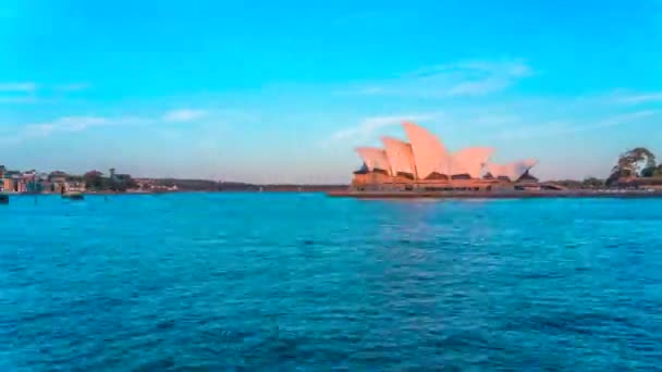 Sydney Australia Casa Ópera Timelapse Junto Puerto Port Jackson Bay — Vídeos de Stock