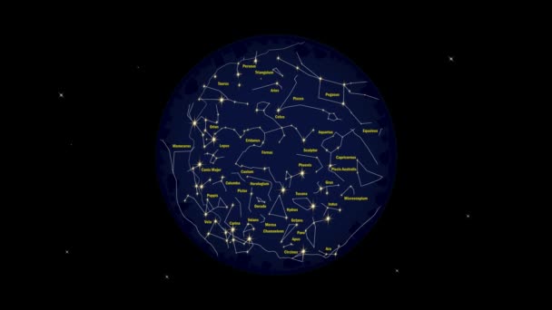 Animation Showing Star Constellations Visible Southern Hemisphere Astronomy Science School — стоковое видео