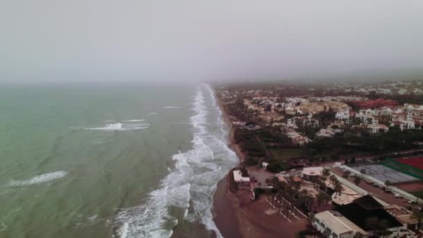Aerial Coastline South Spain Stormy Day — Stockvideo