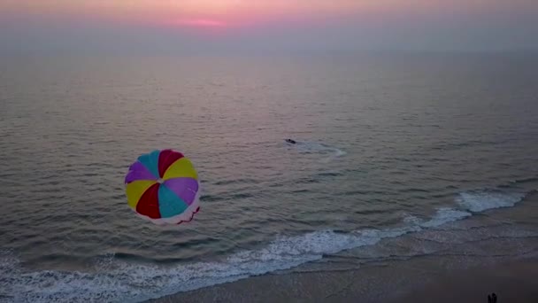 Letecké Záběry Pláže Utorda Jižním Goa Indie — Stock video