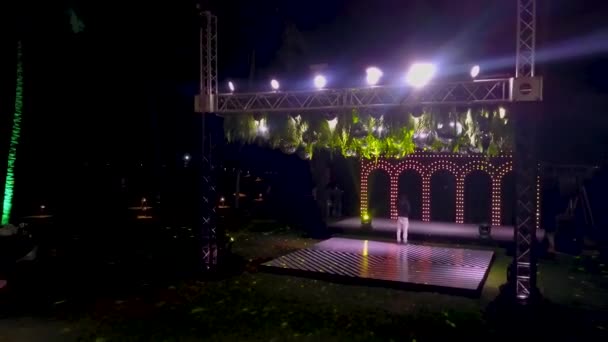 Shot Stage Hindu Engagement Ceremony Kenilworth Resort South Goa India — Stock Video